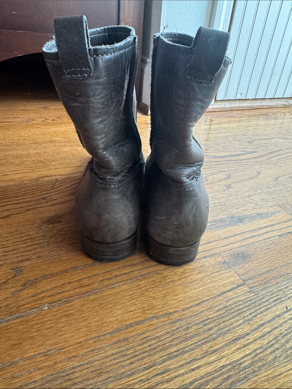 Frye Gray Leather Pull-On Chelsea Boots - Picture 3 of 5